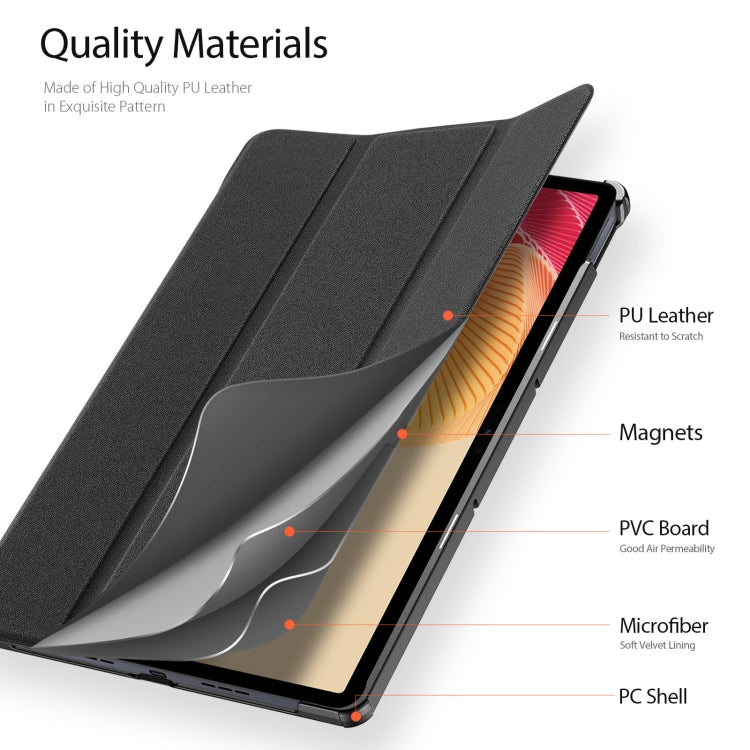 For Realme Pad 2 11.5 DUX DUCIS Domo Series Magnetic Flip Leather Tablet Case(Black) - Realme by DUX DUCIS | Online Shopping UK | buy2fix