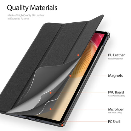 For Realme Pad 2 11.5 DUX DUCIS Domo Series Magnetic Flip Leather Tablet Case(Black) - Realme by DUX DUCIS | Online Shopping UK | buy2fix