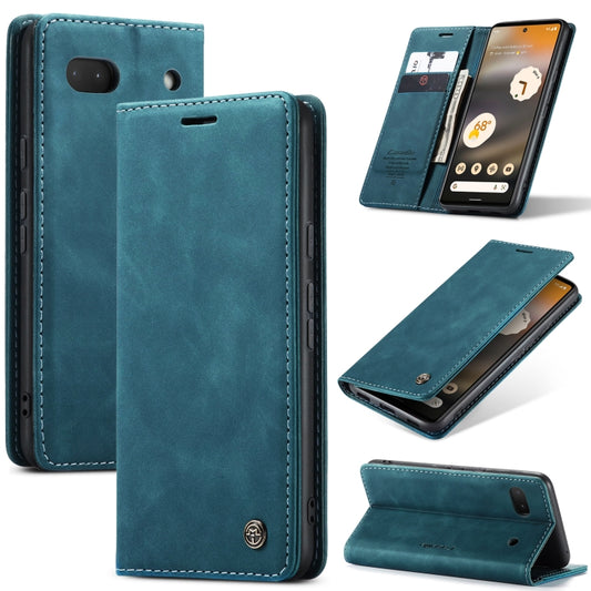 For Google Pixel 6A CaseMe 013 Multifunctional Horizontal Flip Leather Phone Case(Blue) - Google Cases by CaseMe | Online Shopping UK | buy2fix