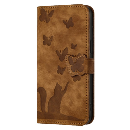 For Samsung Galaxy S24+ 5G Butterfly Cat Embossing Flip Leather Phone Case(Brown) - Galaxy S24+ 5G Cases by buy2fix | Online Shopping UK | buy2fix