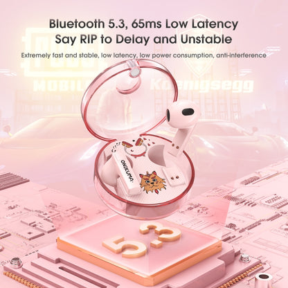 ONIKUMA T301 Transparent Cartoon Wireless Bluetooth Earphone(Pink) - Bluetooth Earphone by ONIKUMA | Online Shopping UK | buy2fix