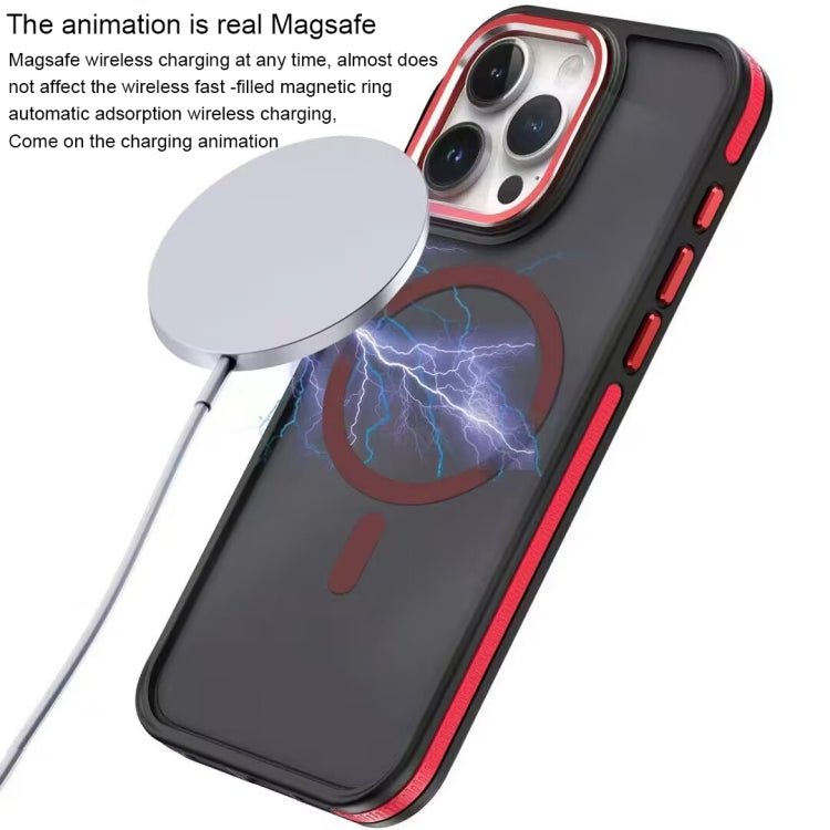 For iPhone 14 Pro Max Two-color Frosted MagSafe Magnetic Phone Case(Red) - iPhone 14 Pro Max Cases by buy2fix | Online Shopping UK | buy2fix