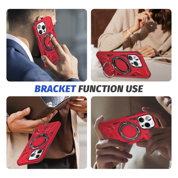 For iPhone 11 MagSafe Magnetic Shockproof Phone Case with Ring Holder(Red) - iPhone 11 Cases by buy2fix | Online Shopping UK | buy2fix