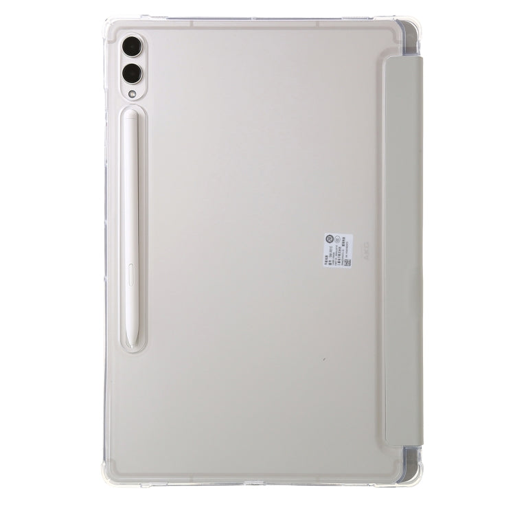 For Samsung Galaxy Tab S9+ Clear Acrylic Deformation Leather Tablet Case(Grey) - Galaxy Tab S9+ Cases by buy2fix | Online Shopping UK | buy2fix