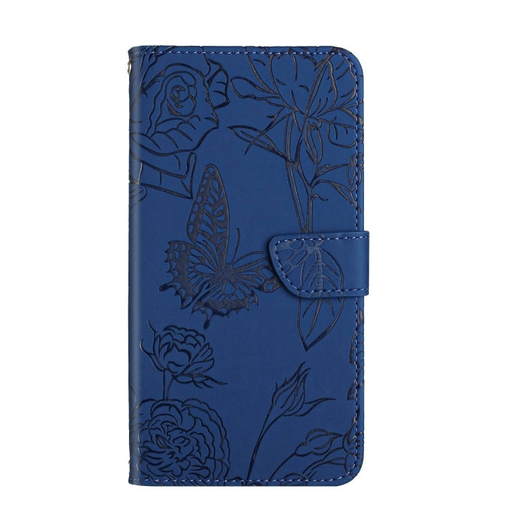 For Google Pixel 9 Pro Skin Feel Butterfly Embossed Flip Leather Phone Case(Blue) - Google Cases by buy2fix | Online Shopping UK | buy2fix