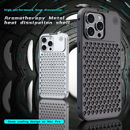 For iPhone 15 R-JUST RJ58 Aromatherapy Metal Cooling Phone Case(Silver) - iPhone 15 Cases by R-JUST | Online Shopping UK | buy2fix