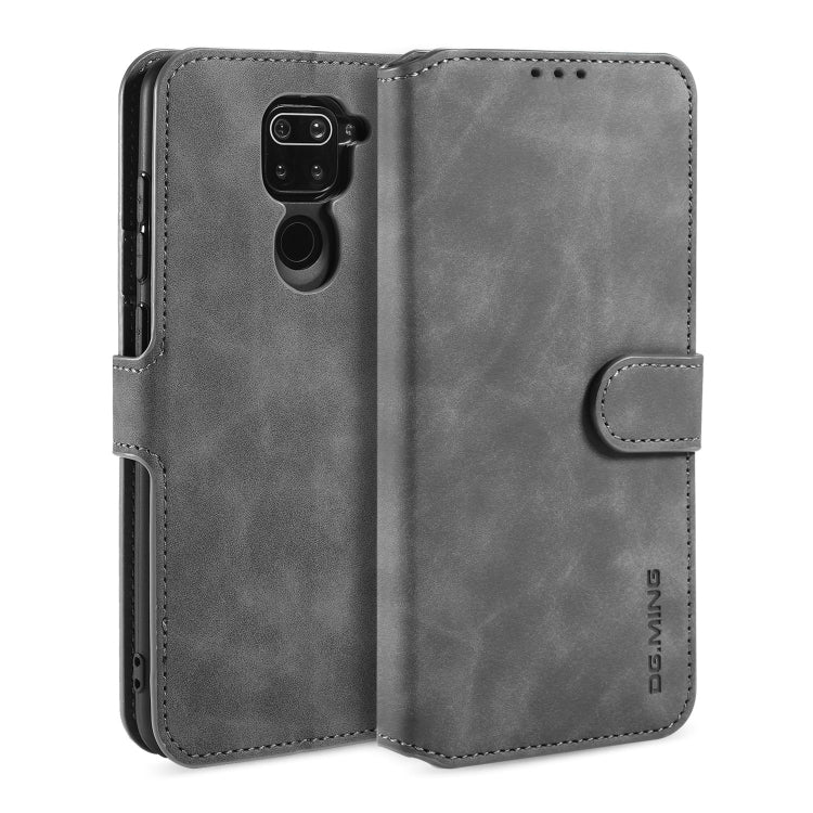 For Xiaomi Redmi 10X 4G / Redmi Note 9 DG.MING Retro Oil Side Horizontal Flip Case(Grey) - Xiaomi Cases by DG.MING | Online Shopping UK | buy2fix