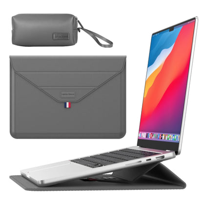For 13/14 inch Envelope Holder Laptop Sleeve Bag with Accessories Bag(Grey) - Other by buy2fix | Online Shopping UK | buy2fix