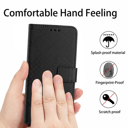 For Xiaomi Redmi Note 12 Pro India Rhombic Grid Texture Leather Phone Case(Black) - Xiaomi Cases by buy2fix | Online Shopping UK | buy2fix
