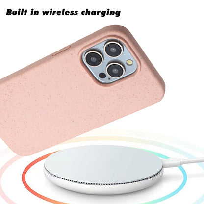 For iPhone 13 Pro Max Wheat MagSafe Magnetic Straw Material + TPU Phone Case(Pink) - iPhone 13 Pro Max Cases by buy2fix | Online Shopping UK | buy2fix