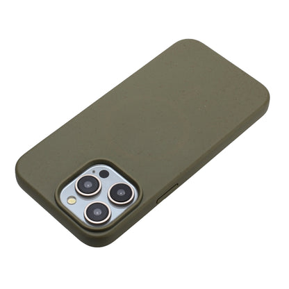 For iPhone 12 Pro Wheat MagSafe Magnetic Straw Material + TPU Phone Case(Army Green) - iPhone 12 / 12 Pro Cases by buy2fix | Online Shopping UK | buy2fix