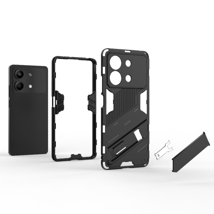 For Xiaomi Redmi Note 13R Pro 5G Punk Armor 2 in 1 PC + TPU Phone Case with Holder(Light Red) - Xiaomi Cases by buy2fix | Online Shopping UK | buy2fix