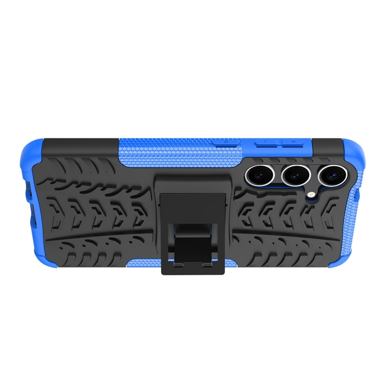 For Samsung Galaxy S24+ Tire Texture TPU + PC Phone Case with Holder(Blue) - Galaxy S24+ 5G Cases by buy2fix | Online Shopping UK | buy2fix