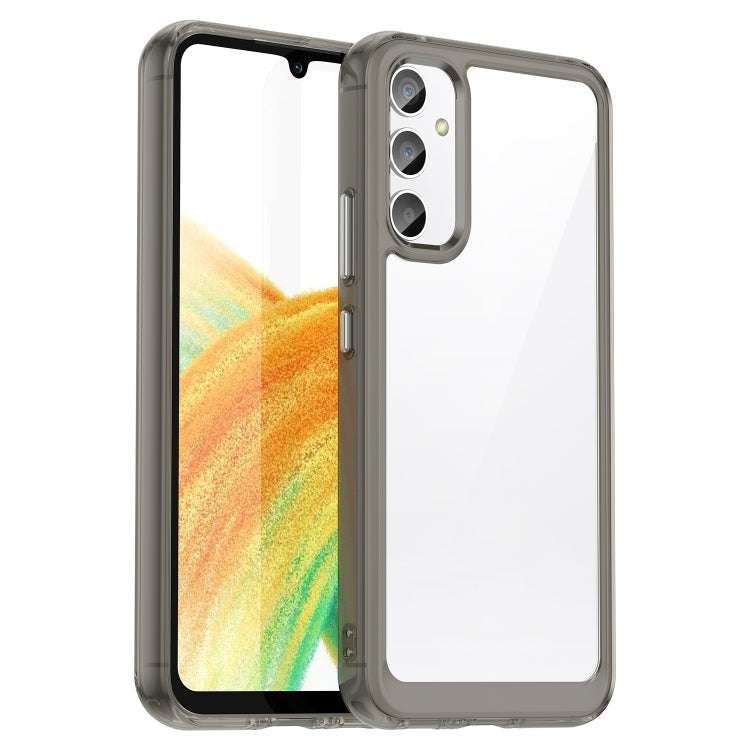 For Samsung Galaxy A25 5G Colorful Series Acrylic Hybrid TPU Phone Case(Transparent Grey) - Galaxy Phone Cases by buy2fix | Online Shopping UK | buy2fix