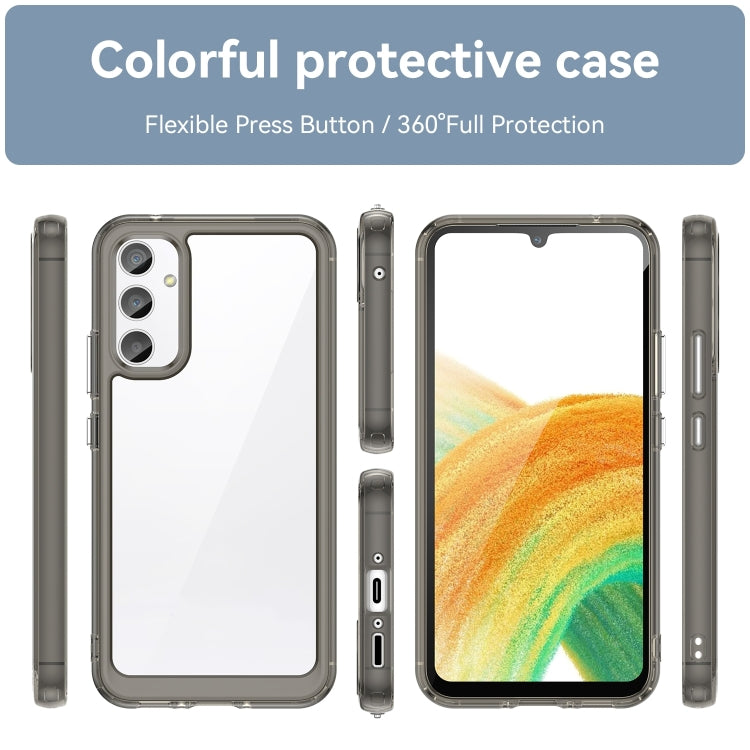 For Samsung Galaxy A25 5G Colorful Series Acrylic Hybrid TPU Phone Case(Transparent Grey) - Galaxy Phone Cases by buy2fix | Online Shopping UK | buy2fix