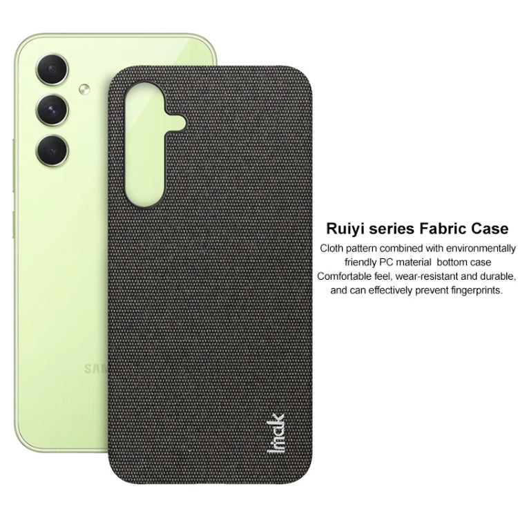 For Samsung Galaxy A55 5G imak Ruiyi Series Cloth Texture PU + PC Phone Case(Dark Grey) - Galaxy Phone Cases by imak | Online Shopping UK | buy2fix