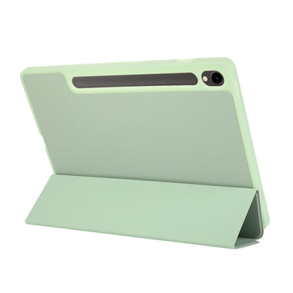 For Samsung Galaxy Tab S9 3-Fold Pure Color TPU Leather Tablet Case with Pen Slot(Green) - Galaxy Tab S9 Cases by buy2fix | Online Shopping UK | buy2fix