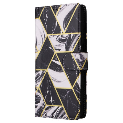 For Samsung Galaxy A15 5G Marble Bronzing Stitching Leather Phone Case(Black) - Galaxy Phone Cases by buy2fix | Online Shopping UK | buy2fix