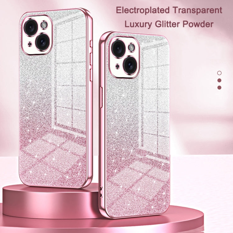 For iPhone 16 Pro Gradient Glitter Powder Electroplated Phone Case(Pink) - iPhone 16 Pro Cases by buy2fix | Online Shopping UK | buy2fix