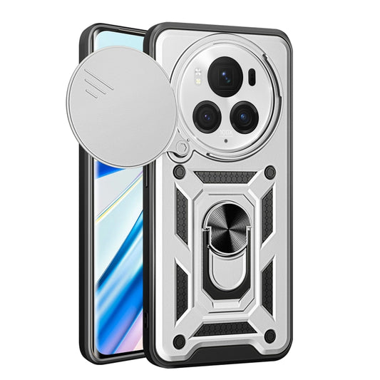 For Honor Magic6 Pro Sliding Camera Cover Design TPU+PC Phone Case(Silver) - Honor Cases by buy2fix | Online Shopping UK | buy2fix