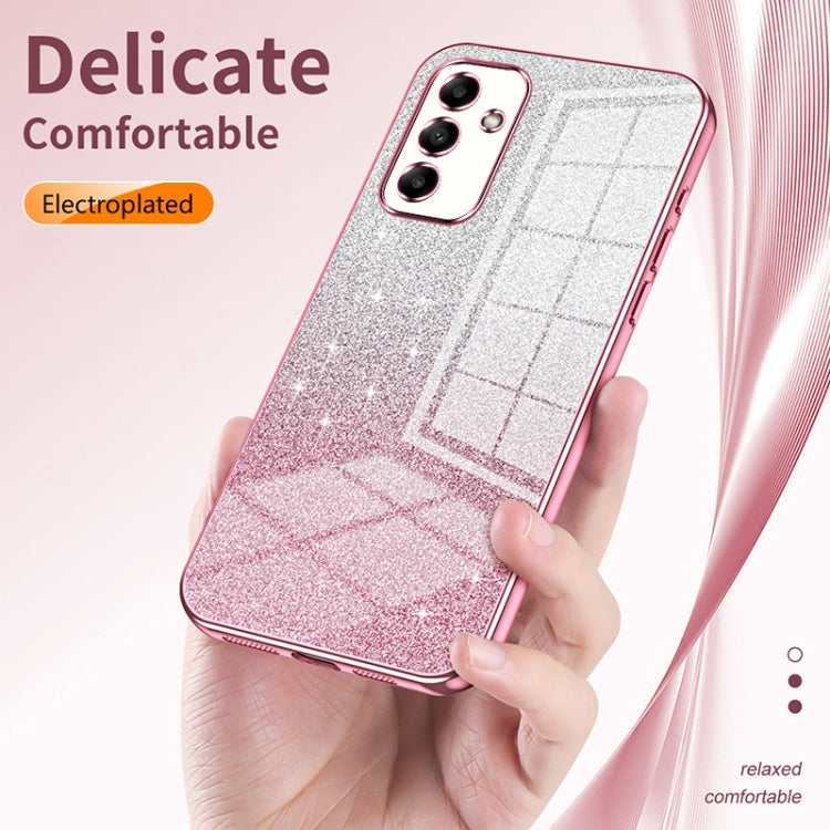 For Samsung Galaxy A53 5G Gradient Glitter Powder Electroplated Phone Case(Transparent) - Galaxy Phone Cases by buy2fix | Online Shopping UK | buy2fix