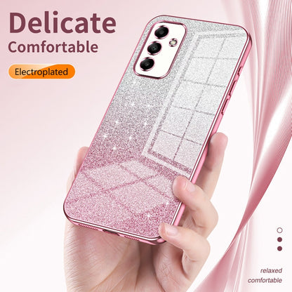 For Samsung Galaxy S22 Ultra 5G Gradient Glitter Powder Electroplated Phone Case(Pink) - Galaxy S22 Ultra 5G Cases by buy2fix | Online Shopping UK | buy2fix