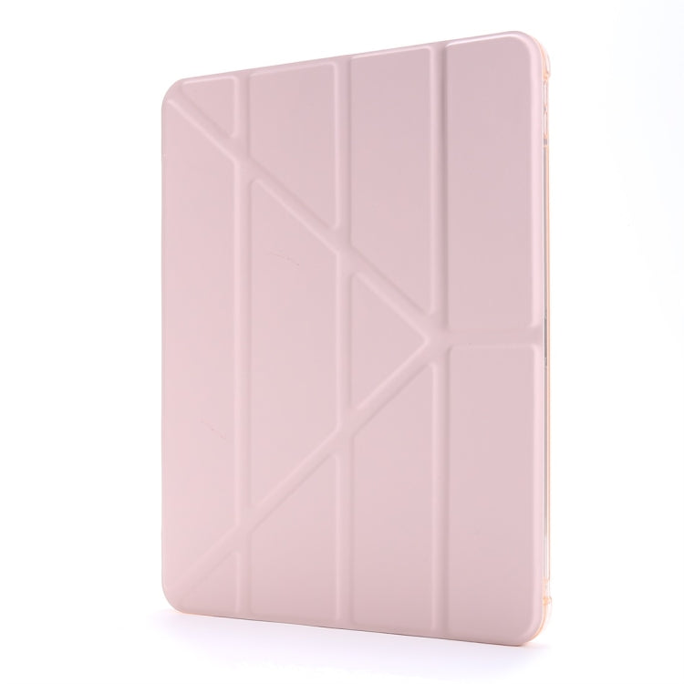 For iPad Air 13 2024 / Pro 12.9 2022 / 2021 Multi-folding TPU Leather Tablet Case with Holder & Pen Slot(Gold) - iPad Pro 12.9 (2018) Cases by buy2fix | Online Shopping UK | buy2fix