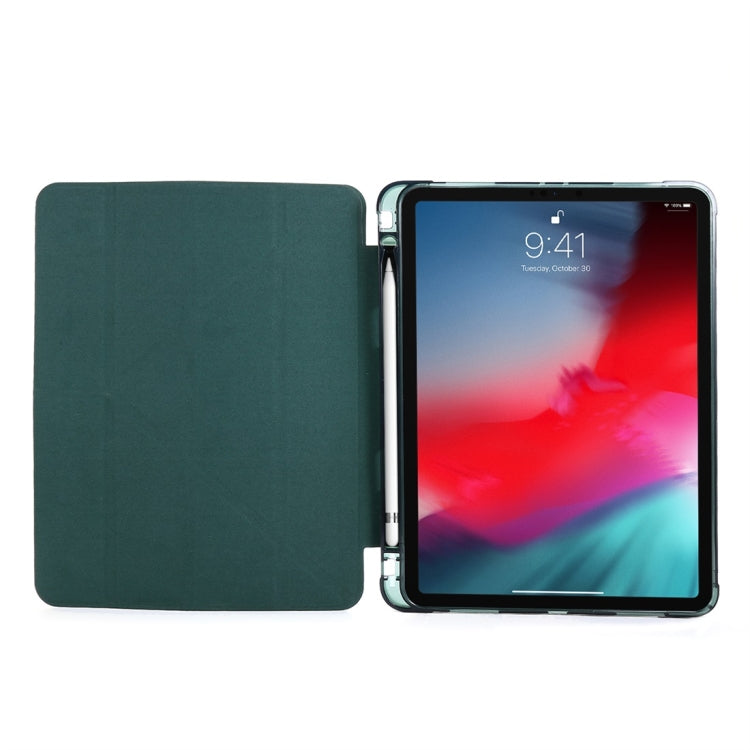 For iPad Air 13 2024 / Pro 12.9 2022 / 2021 Multi-folding TPU Leather Tablet Case with Holder & Pen Slot(Gold) - iPad Pro 12.9 (2018) Cases by buy2fix | Online Shopping UK | buy2fix