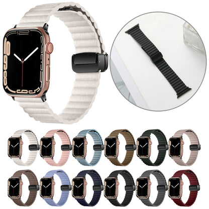 For Apple Watch SE 40mm Water Ripple Magnetic Folding Buckle Watch Band, Style: Bold Version(Indigo Blue) - Watch Bands by buy2fix | Online Shopping UK | buy2fix