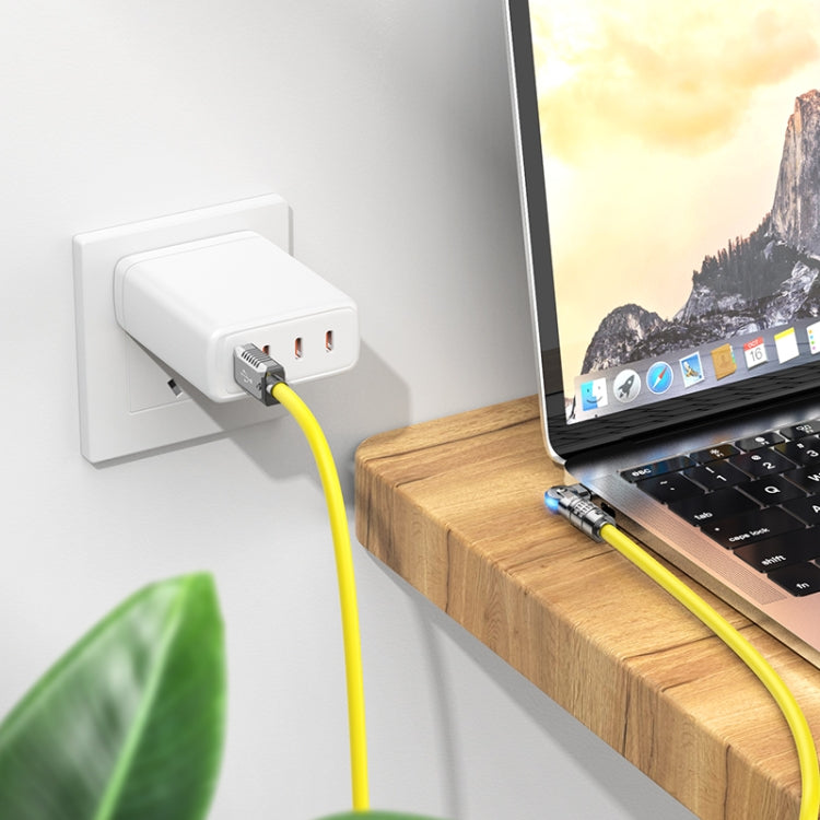 hoco U118 Kaidi 100W USB to USB-C/Type-C Rotating Charging Data Cable, Length: 1.2m(Yellow) - USB-C & Type-C Cable by hoco | Online Shopping UK | buy2fix