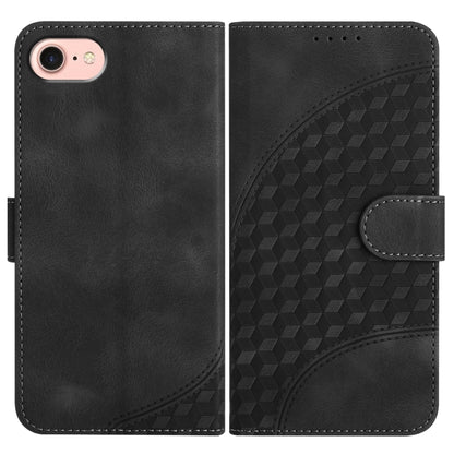 For iPhone SE 2024 YX0060 Elephant Head Embossed Phone Leather Case with Lanyard(Black) - More iPhone Cases by buy2fix | Online Shopping UK | buy2fix