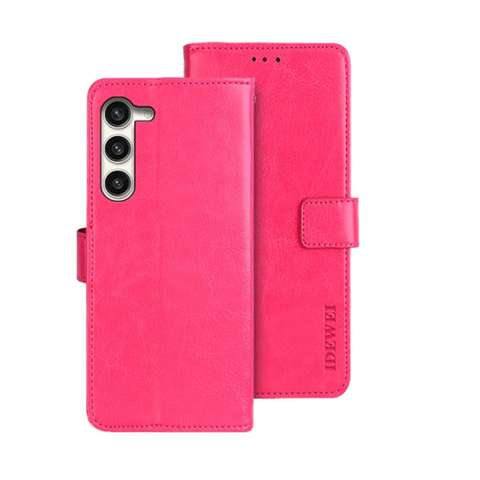 For Samsung Galaxy S24+ 5G idewei Crazy Horse Texture Leather Phone Case(Rose Red) - Galaxy S24+ 5G Cases by idewei | Online Shopping UK | buy2fix