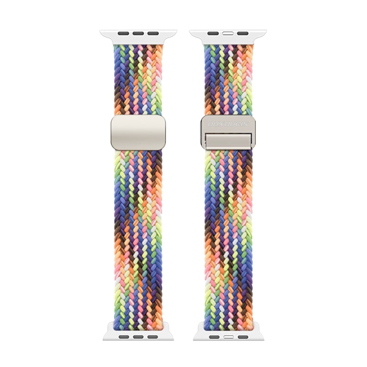 For Apple Watch Series 8 41mm DUX DUCIS Mixture Pro Series Magnetic Buckle Nylon Braid Watch Band(New Rainbow) - Watch Bands by DUX DUCIS | Online Shopping UK | buy2fix