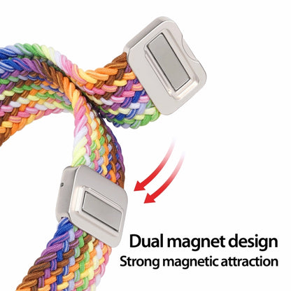 For Apple Watch Series 8 41mm DUX DUCIS Mixture Pro Series Magnetic Buckle Nylon Braid Watch Band(New Rainbow) - Watch Bands by DUX DUCIS | Online Shopping UK | buy2fix