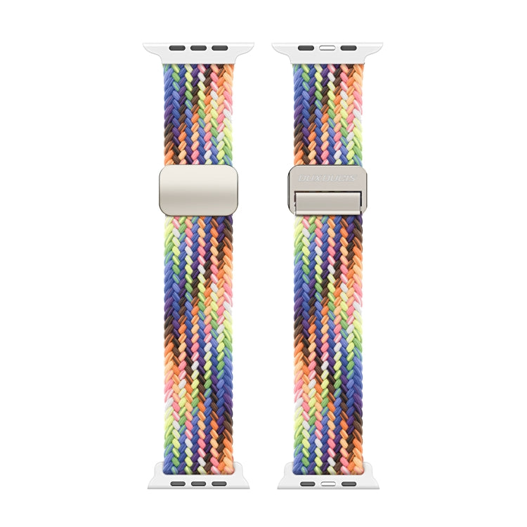 For Apple Watch Series 5 40mm DUX DUCIS Mixture Pro Series Magnetic Buckle Nylon Braid Watch Band(New Rainbow) - Watch Bands by DUX DUCIS | Online Shopping UK | buy2fix