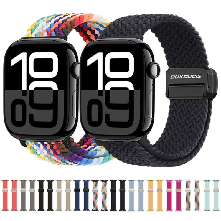 For Apple Watch Series 8 45mm DUX DUCIS Mixture Pro Series Magnetic Buckle Nylon Braid Watch Band(New Rainbow) - Watch Bands by DUX DUCIS | Online Shopping UK | buy2fix