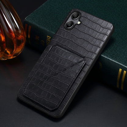 For Samsung Galaxy A13 5G Denior Imitation Crocodile Leather Back Phone Case with Holder(Black) - Galaxy Phone Cases by Denior | Online Shopping UK | buy2fix