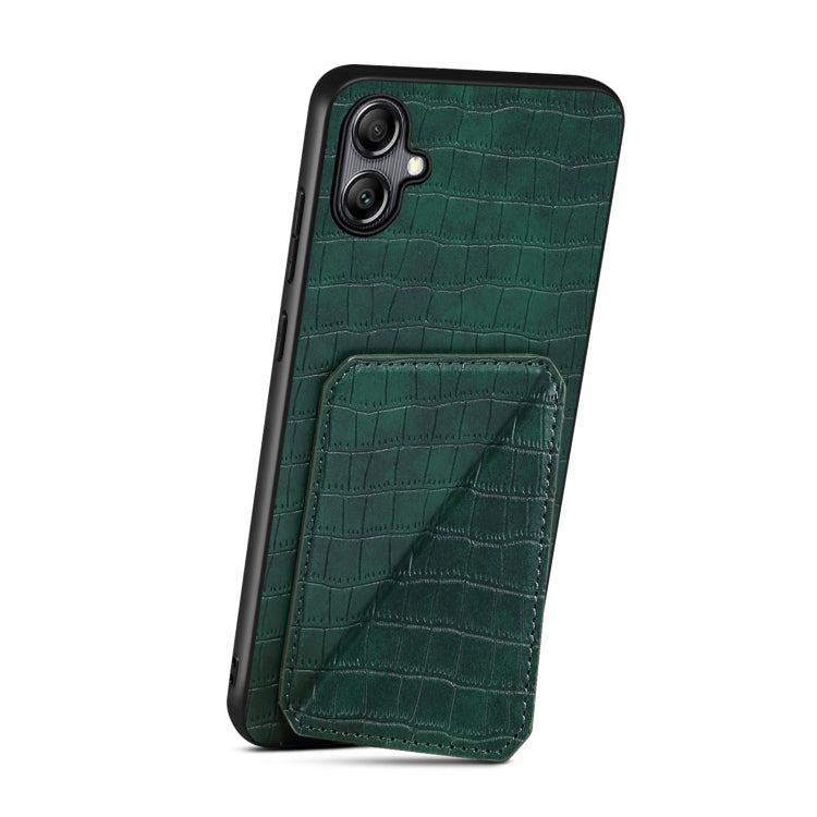 For Samsung Galaxy A13 5G Denior Imitation Crocodile Leather Back Phone Case with Holder(Green) - Galaxy Phone Cases by Denior | Online Shopping UK | buy2fix