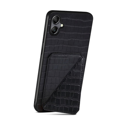 For Samsung Galaxy A54 5G Denior Imitation Crocodile Leather Back Phone Case with Holder(Black) - Galaxy Phone Cases by Denior | Online Shopping UK | buy2fix
