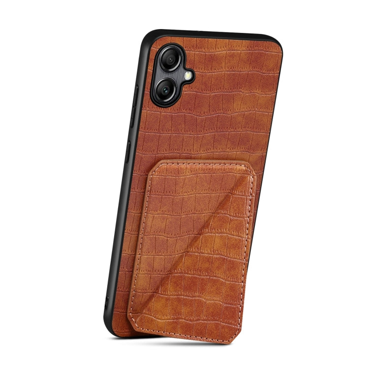 For Samsung Galaxy A54 5G Denior Imitation Crocodile Leather Back Phone Case with Holder(Brown) - Galaxy Phone Cases by Denior | Online Shopping UK | buy2fix