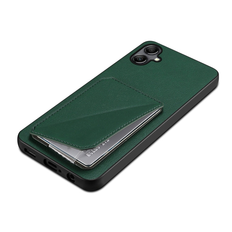 For Samsung Galaxy S24 5G Denior Imitation Calf Leather Back Phone Case with Holder(Green) - Galaxy S24 5G Cases by Denior | Online Shopping UK | buy2fix