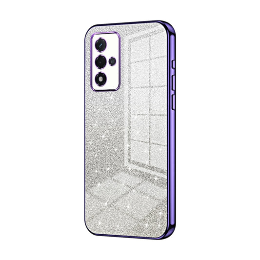 For OPPO A93s 5G Gradient Glitter Powder Electroplated Phone Case(Purple) - OPPO Cases by buy2fix | Online Shopping UK | buy2fix