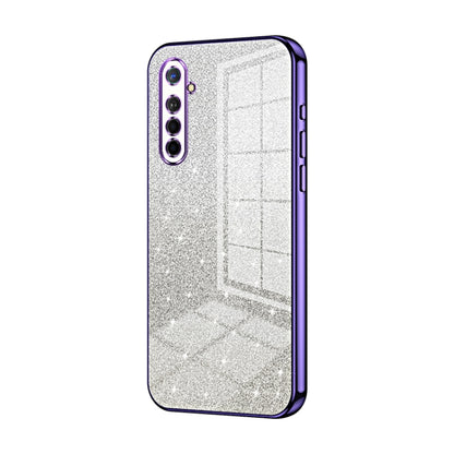 For OPPO K5 / Realme XT/XT 730G Gradient Glitter Powder Electroplated Phone Case(Purple) - OPPO Cases by buy2fix | Online Shopping UK | buy2fix