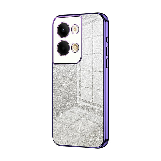 For OPPO Reno9 / Reno9 Pro Gradient Glitter Powder Electroplated Phone Case(Purple) - OPPO Cases by buy2fix | Online Shopping UK | buy2fix