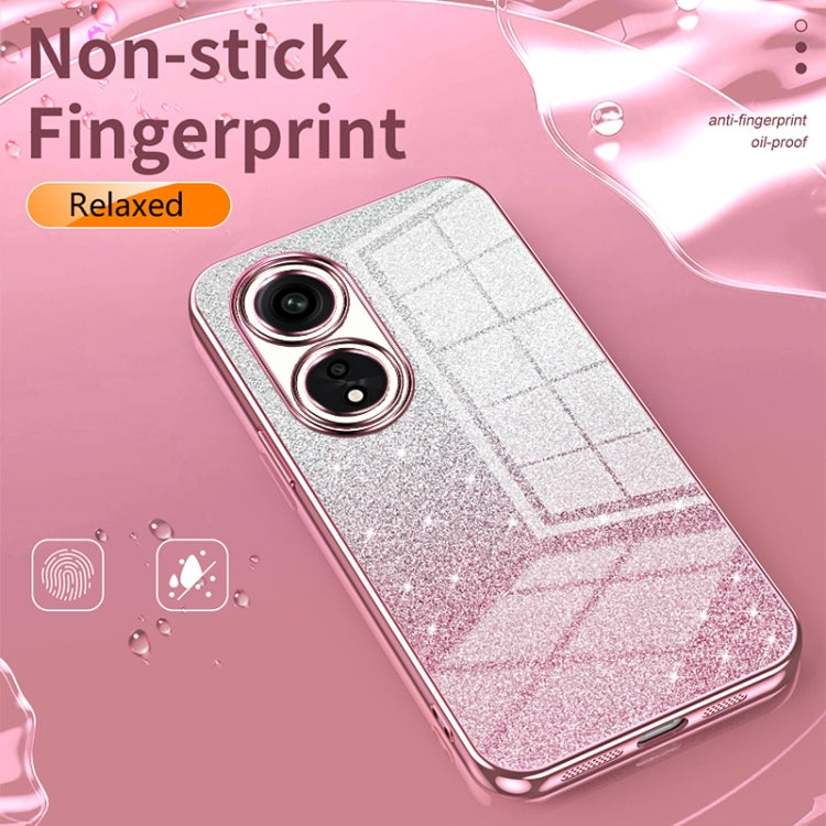 For OPPO Reno11 Global Gradient Glitter Powder Electroplated Phone Case(Gold) - Reno11 Cases by buy2fix | Online Shopping UK | buy2fix
