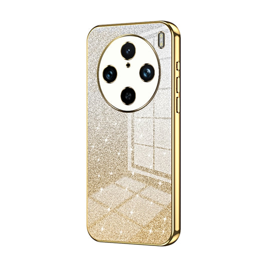 For vivo X100 Pro Gradient Glitter Powder Electroplated Phone Case(Gold) - X100 Pro Cases by imak | Online Shopping UK | buy2fix