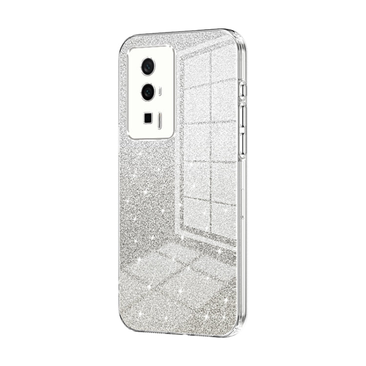 For Xiaomi Redmi K60 / K60 Pro Gradient Glitter Powder Electroplated Phone Case(Transparent) - Xiaomi Cases by buy2fix | Online Shopping UK | buy2fix