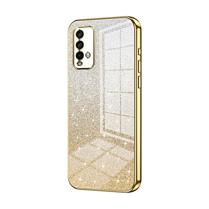 For Xiaomi Redmi Note 9 4G Gradient Glitter Powder Electroplated Phone Case(Gold) - Xiaomi Cases by buy2fix | Online Shopping UK | buy2fix