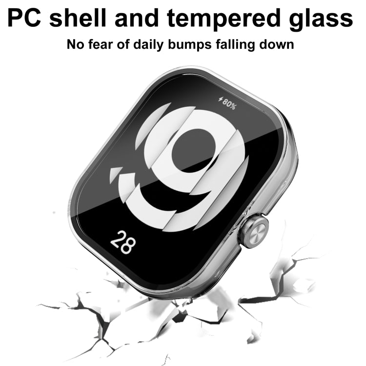 For Redmi Watch 4 PC + Tempered Glass Integrated Watch Protective Case(Ivory White) - Watch Cases by buy2fix | Online Shopping UK | buy2fix