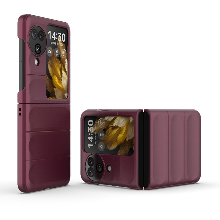 For OPPO Find N3 Flip Magic Shield Fold PC Shockproof Phone Case(Wine Red) - Find N3 Flip Cases by buy2fix | Online Shopping UK | buy2fix